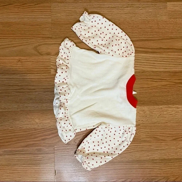 Vintage Babyfair Merry Christmas Bear Hearts Print 6-12 Months Top Sweatshirt - Picture 2 of 5